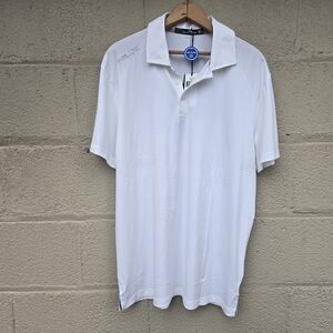 NWT ● RLX Ralph Lauren Performance Golf Polo White Wicking Shirt Men ● L